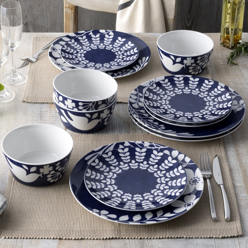 Noritake Bluefjord 12-Piece Dinnerware Set, Service For 4